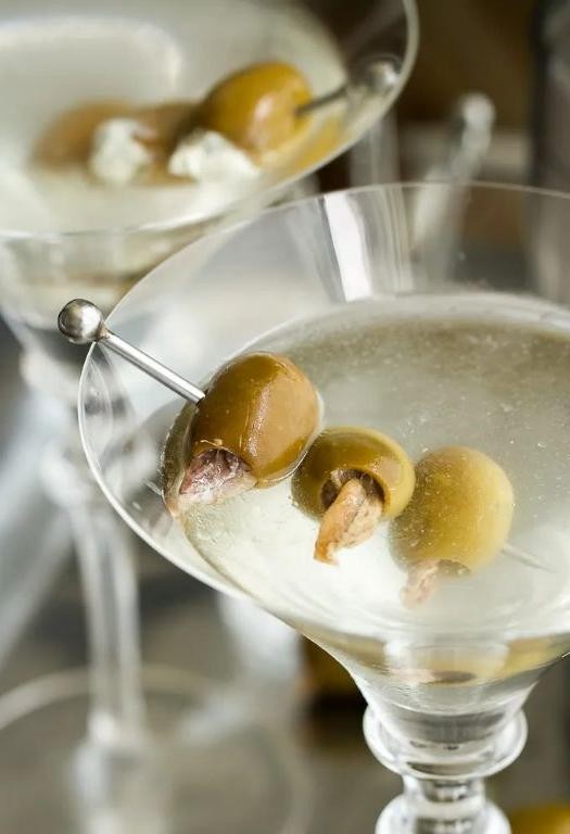 Anchovy-Stuffed Olive Dirty Martini