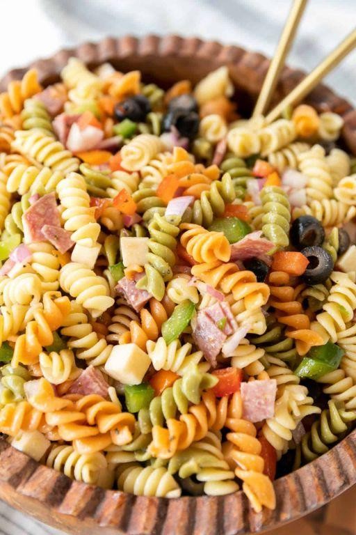 Antipasto Italian Pasta Salad with Olives and Peppers