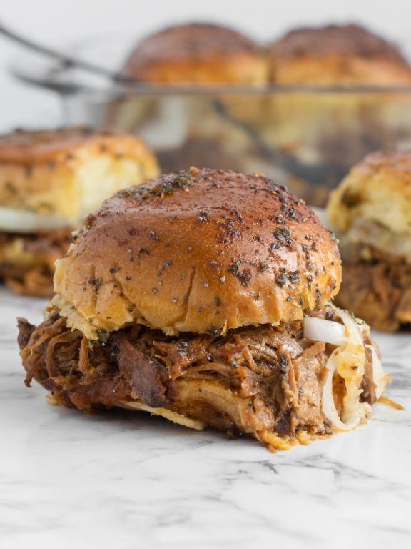 Apple BBQ Pulled Pork Sliders