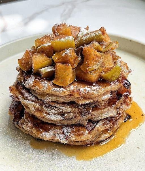 Apple Cinnamon Cottage Cheese Pancakes