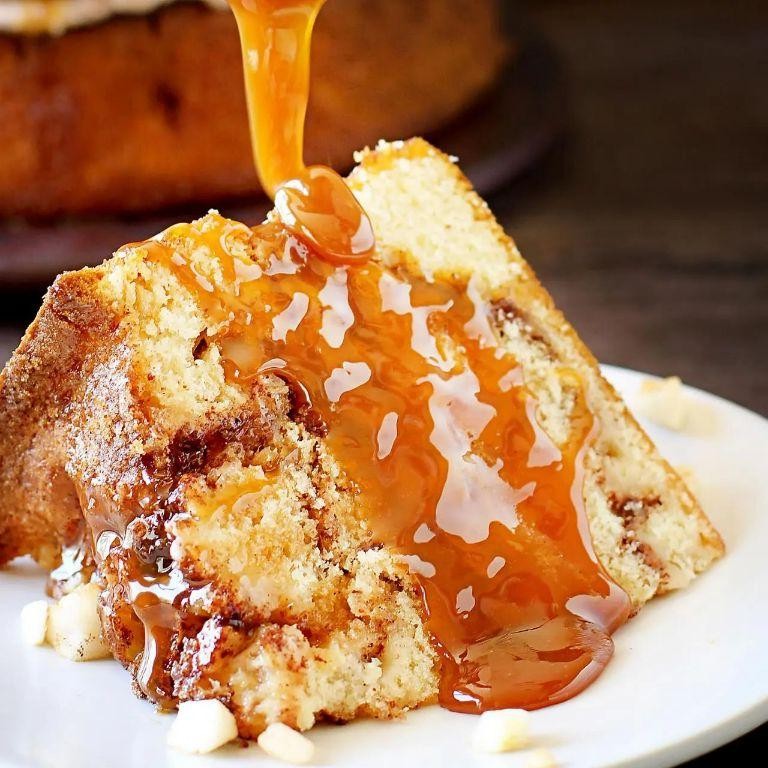 Apple Cinnamon King Cake with Caramel Drizzle