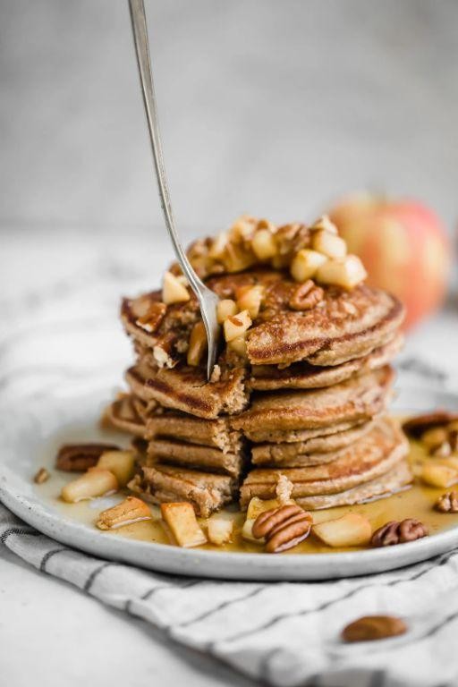 Apple Cinnamon Oat Flour Pancakes
