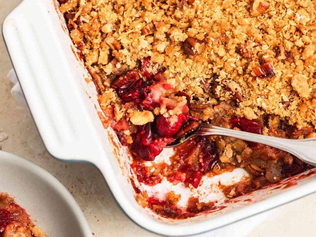 Apple Cranberry Cobbler with Pecan Crumble