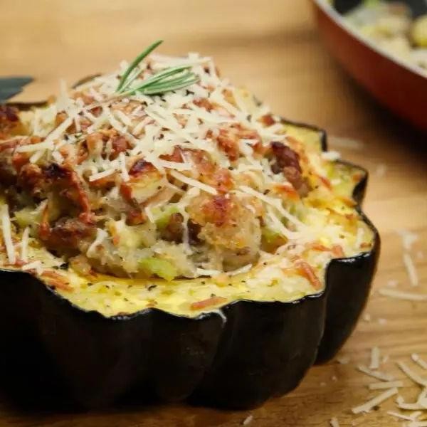 Apple and Sausage Stuffed Acorn Squash