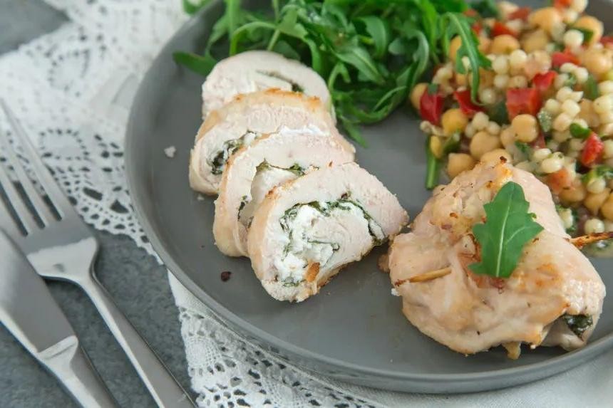Arugula and Goat Cheese Stuffed Chicken