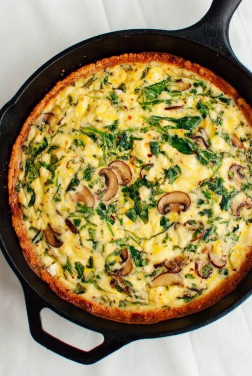 Arugula and Mushroom Quiche