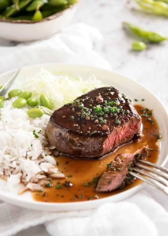Asian-Inspired Soy Ginger Beef Tenderloin Steak