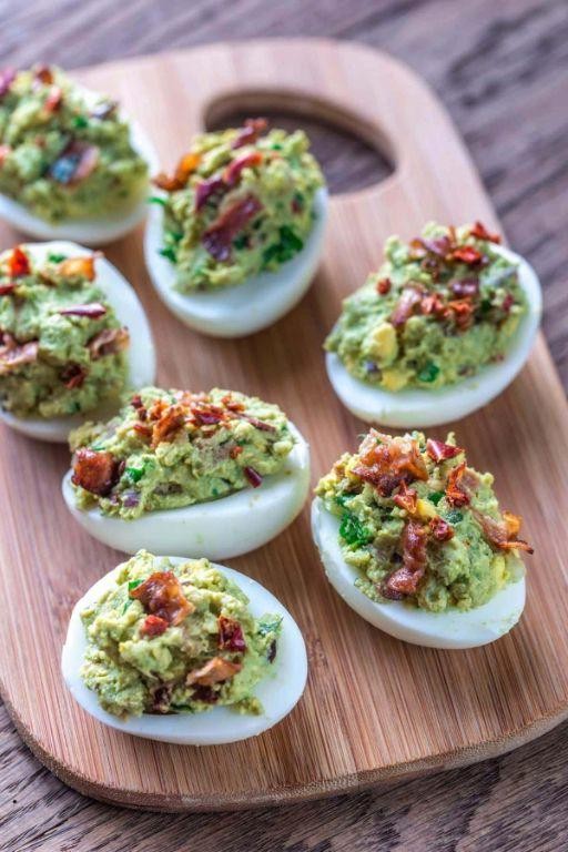 Avocado and Bacon Deviled Eggs
