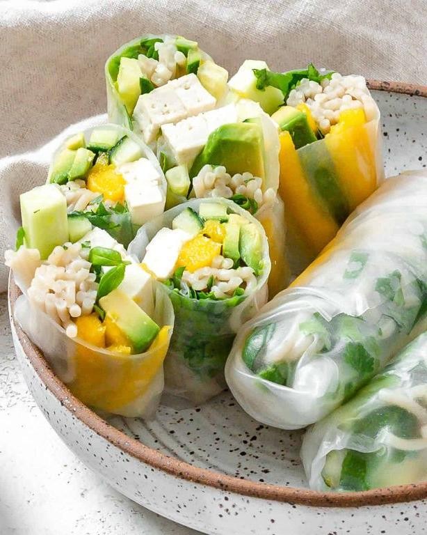 Avocado and Mango Summer Rolls