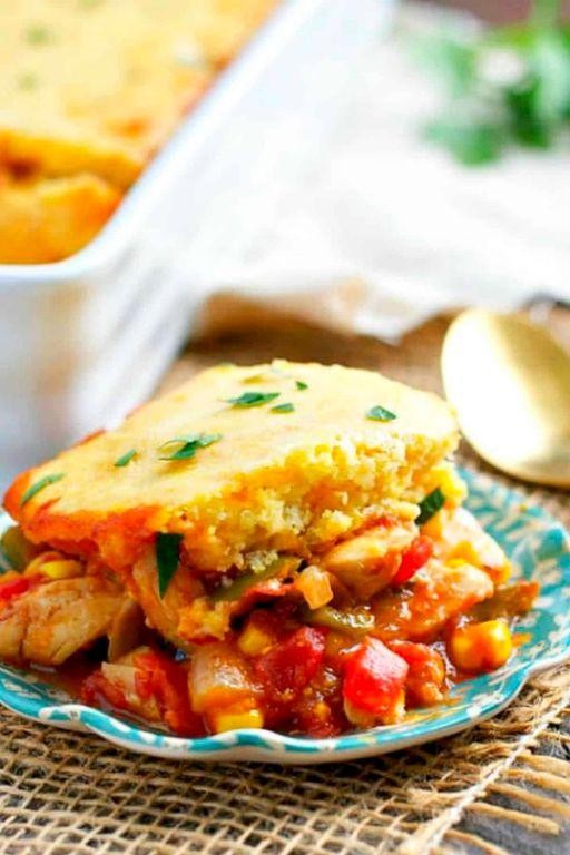 BBQ Chicken and Cornbread Bake