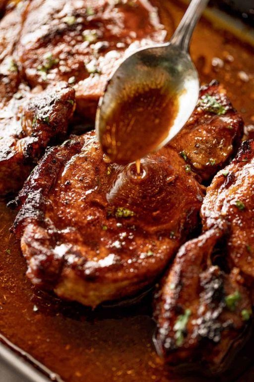 BBQ Glazed Baked Pork Chops