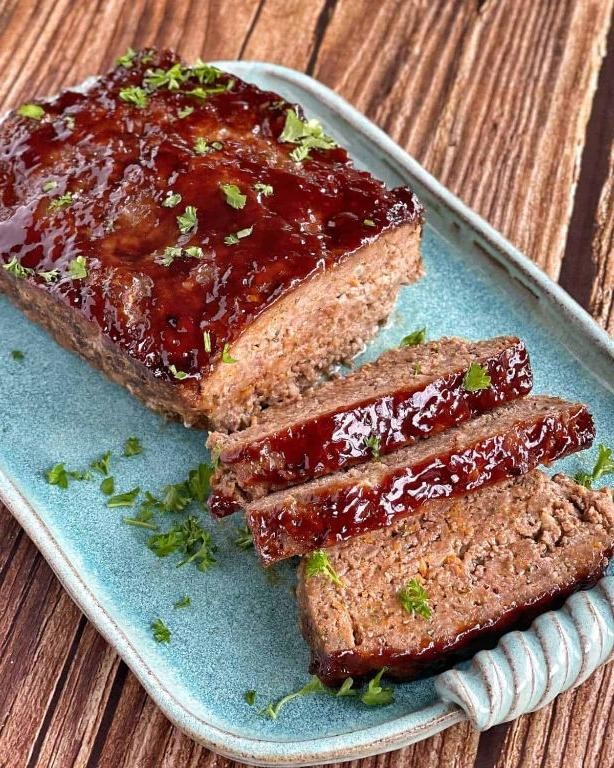 BBQ Glazed Meatloaf with Smoked Sausage