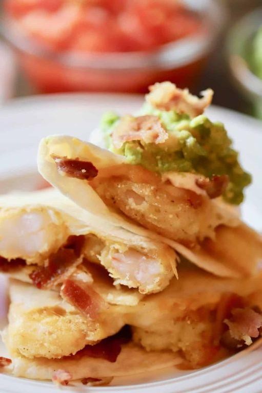 Bacon Wrapped Shrimp Quesadilla