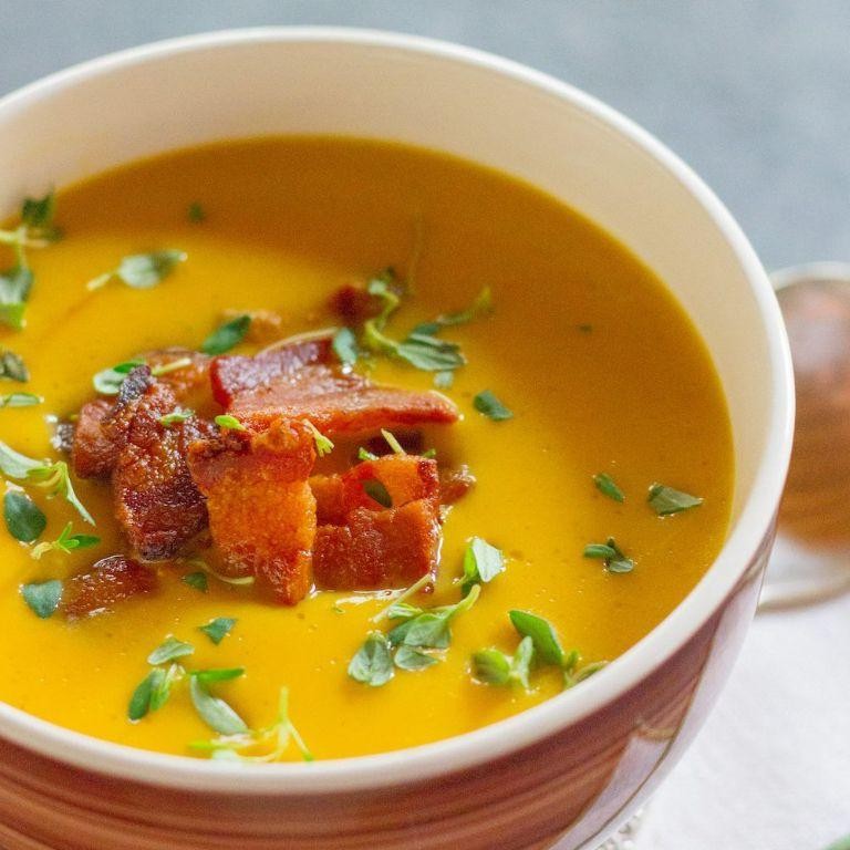 Bacon and Pumpkin Cream Soup