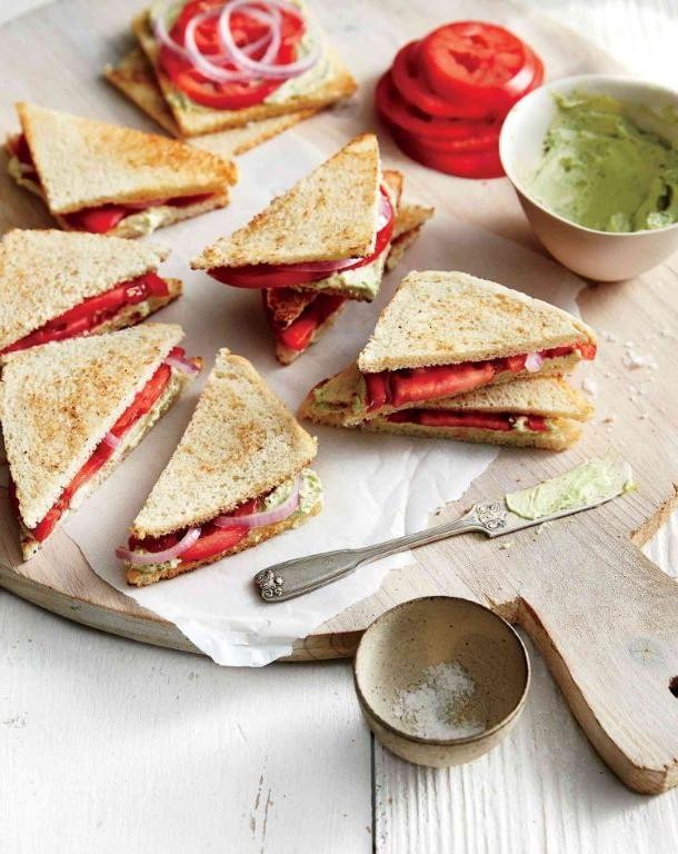 Bacon and Tomato Jam Tea Sandwiches