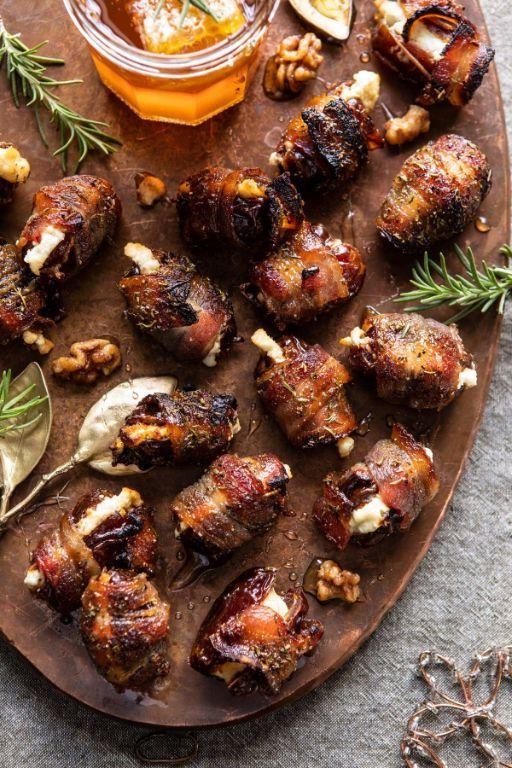 Bacon-Wrapped Dates Stuffed with Goat Cheese