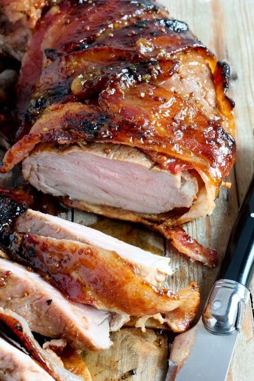 Bacon-Wrapped Pork Cube Steak with Brown Sugar Glaze