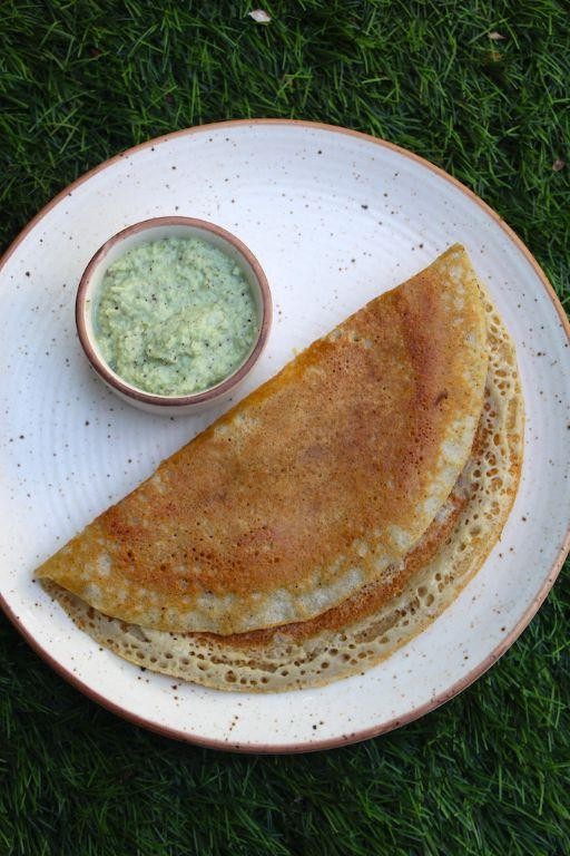 Bajra Dosa with Coconut Chutney