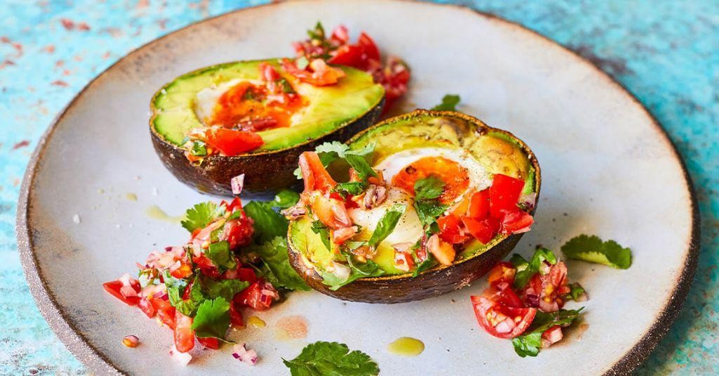 Baked Avocado with Egg and Salsa