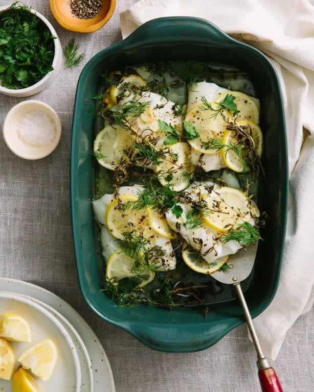 Baked Cod with Herbs and Olive Oil