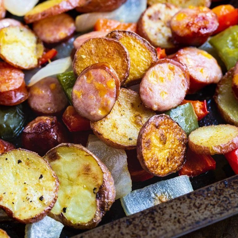 Baked Johnsonville Italian Sausage with Potatoes
