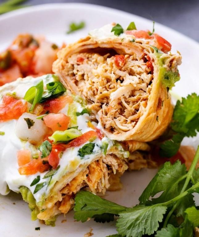 Baked Mexican Shredded Chicken Chimichangas