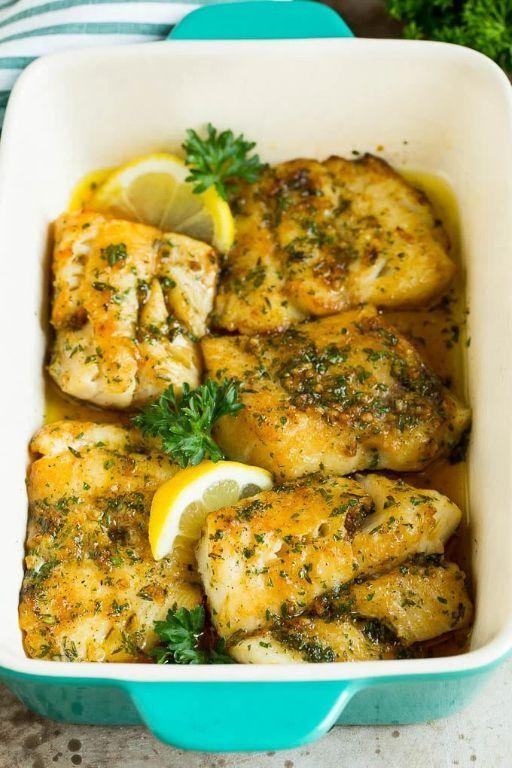 Baked Rock Cod with Garlic and Herbs