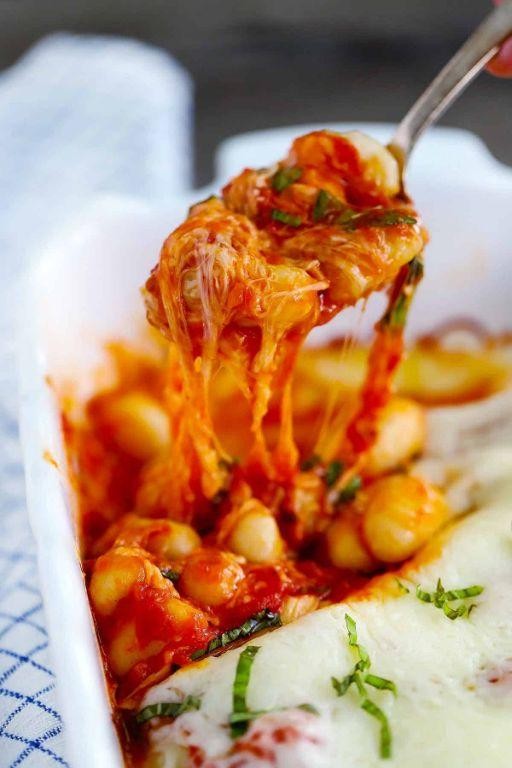 Baked Sweet Potato Gnocchi with Mozzarella and Marinara
