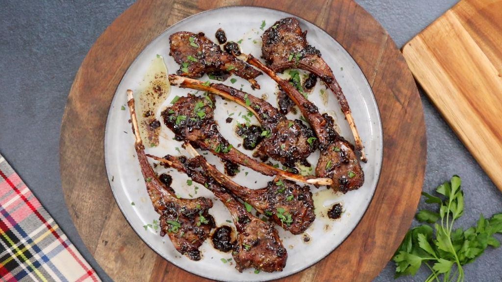 Balsamic Glazed Air Fryer Lamb Chops