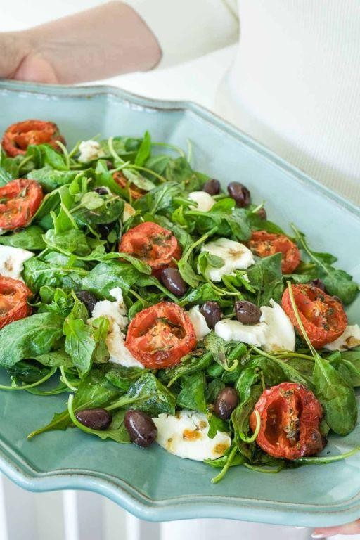 Balsamic Glazed Arugula with Roasted Tomatoes