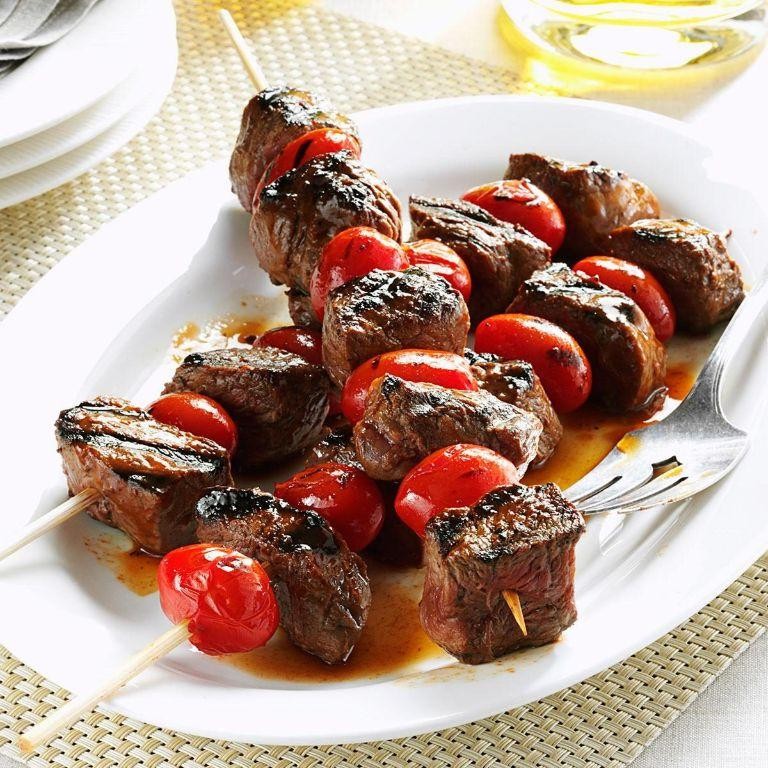 Balsamic Glazed Beef Skewers with Vegetables