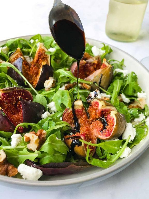 Balsamic Glazed Fig and Goat Cheese Salad