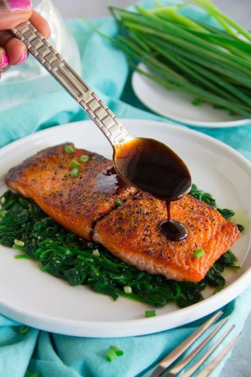Balsamic Glazed Pan Seared Salmon