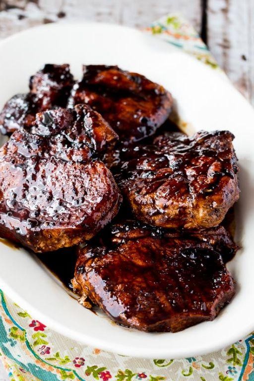 Balsamic Glazed Slow Cooker Pork Chops
