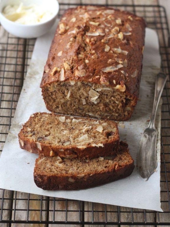 Banana Nut Bread with Coconut Flakes