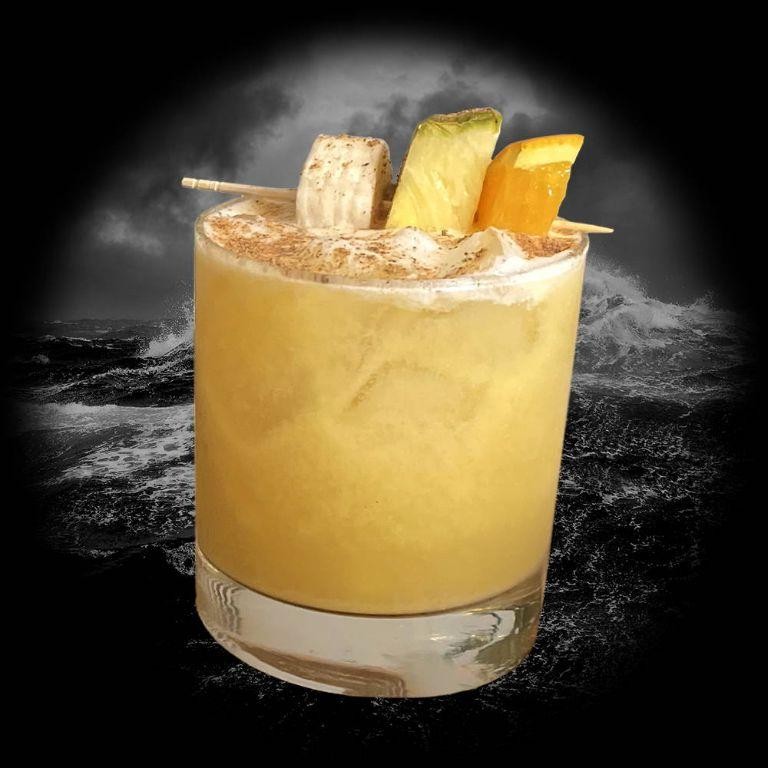Banana Painkiller with Banana Liqueur
