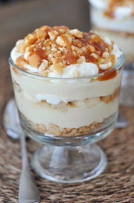 Banana Pudding Trifle with Caramel Drizzle