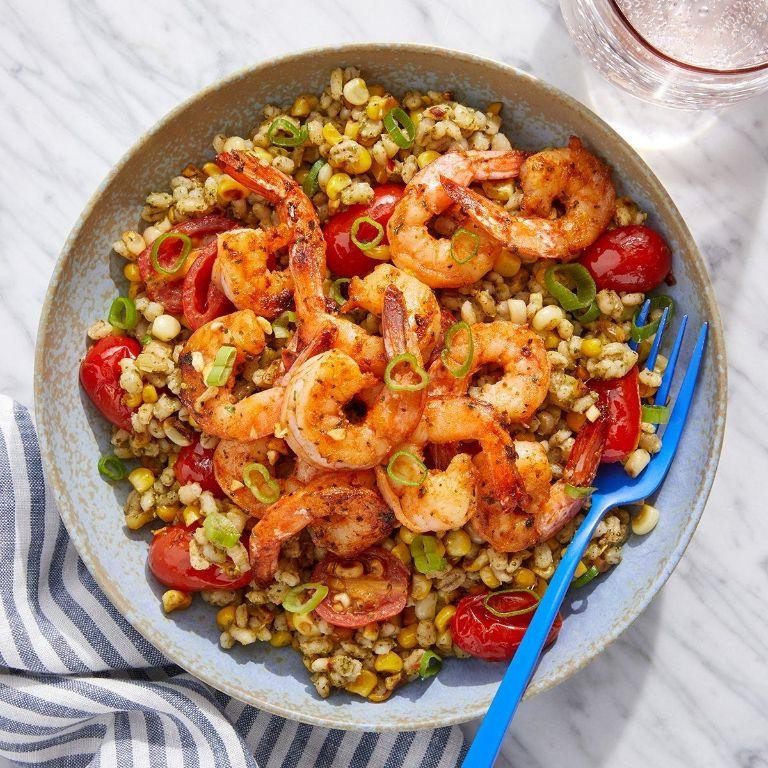 Barley and Shrimp Paella