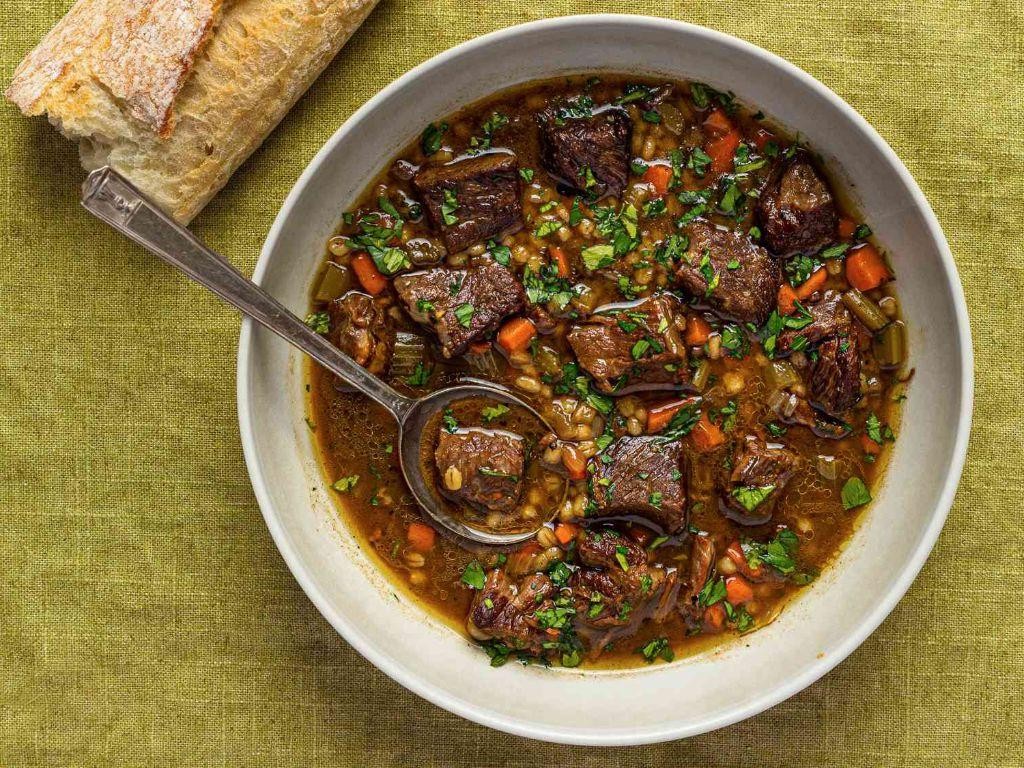 Beef Cube and Barley Soup