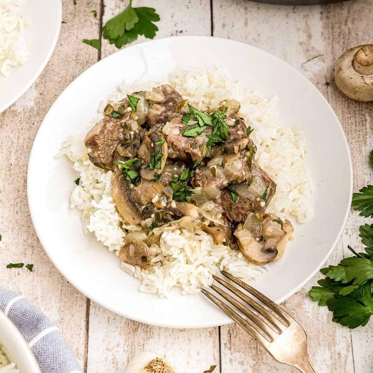 Beef Tips in Creamy Mushroom Sauce