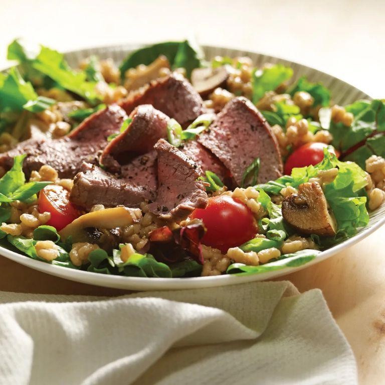 Beef and Barley Salad with Mustard Dressing