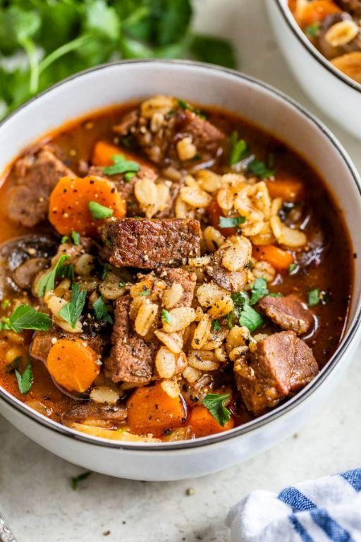 Beef and Barley Stew with Root Vegetables