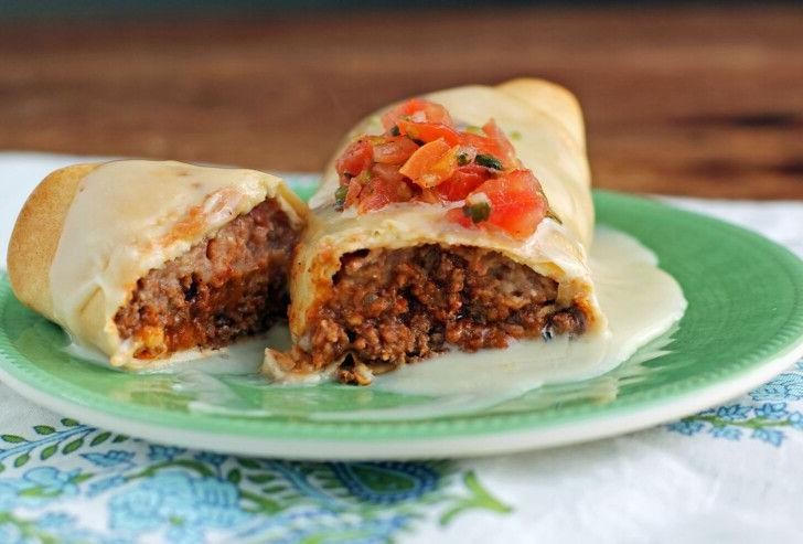 Beef and Bean Chimichangas