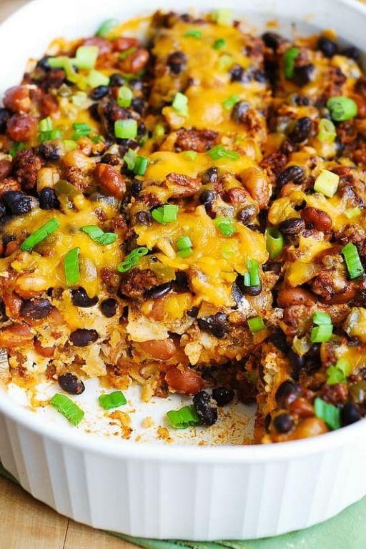 Beef and Black Bean Casserole with Corn