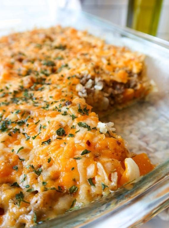 Beef and Butternut Squash Casserole