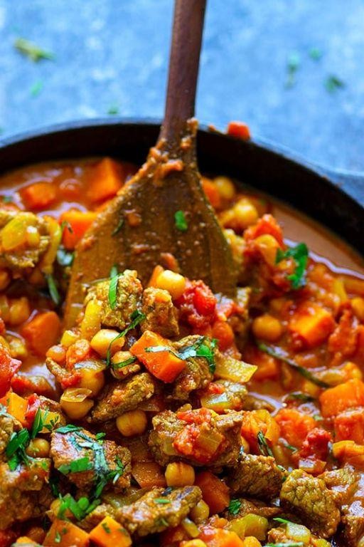 Beef and Chickpea Curry with Coconut Milk