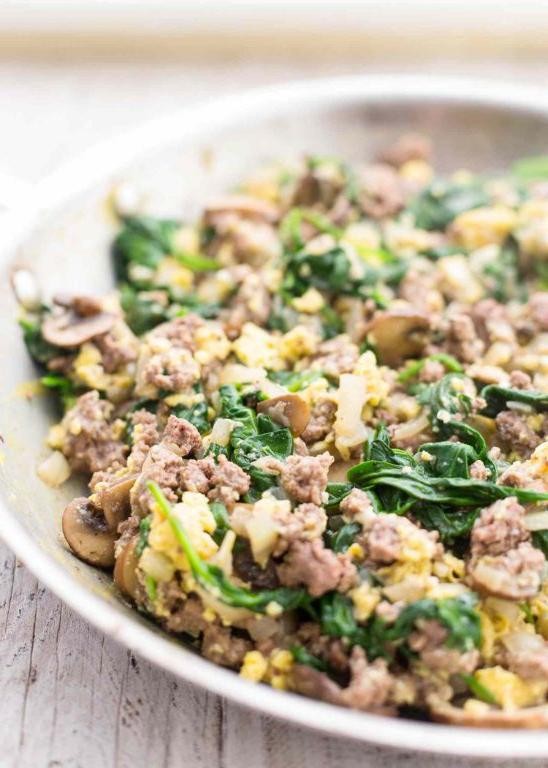 Beef and Egg Scramble with Spinach