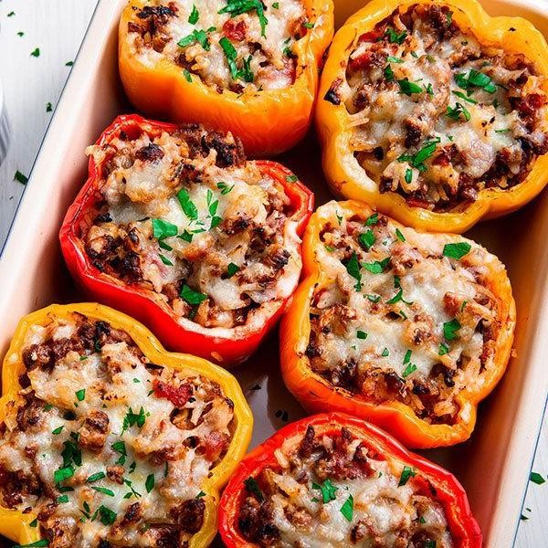 Beef and Mushroom Stuffed Bell Peppers