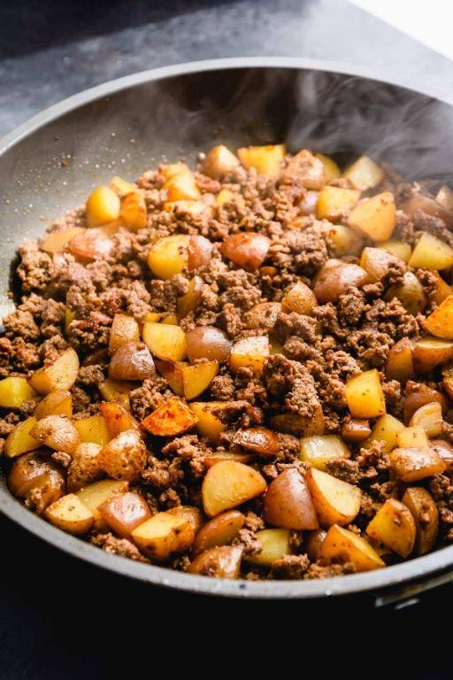 Beef and Potato Hash with Cubed Meat