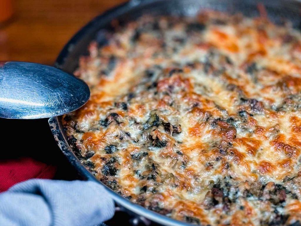 Beef and Spinach Casserole with Feta